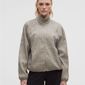 Lululemon Adapted State Textured Jacket Reflective Grid Warm Ash Grey